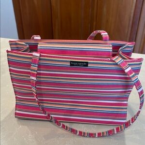 kate spade Pink Multicolor Striped Canvas Tote